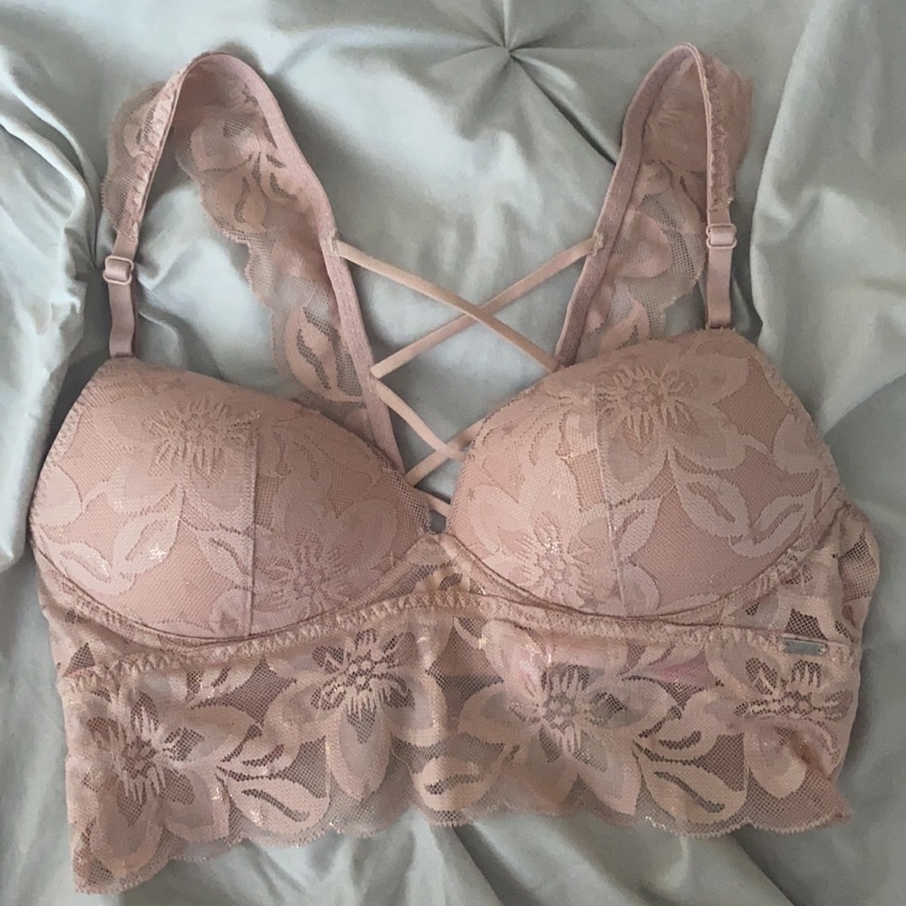 VS PINK Lace Star Longline Push Up Bra NWOT - Picture 5 of 7